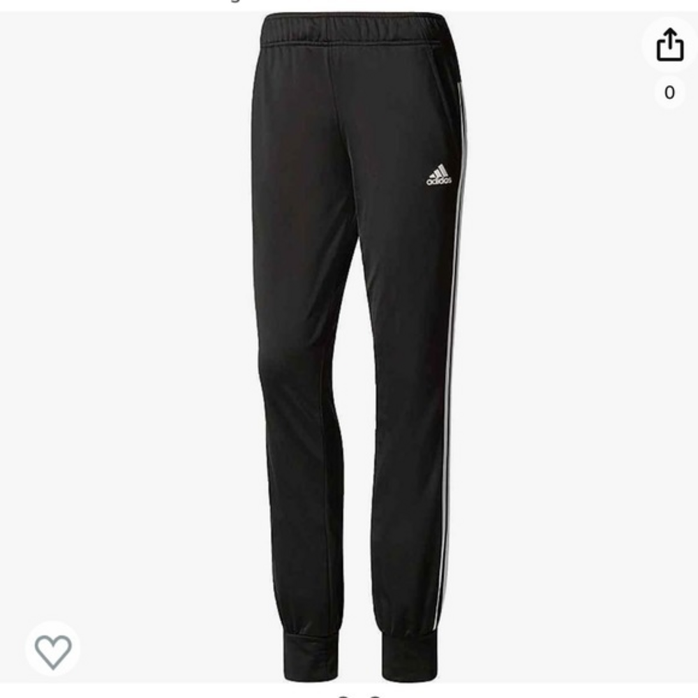 New Adidas Women's Designed 2 Move Cuff Pants 3 stripes black & white size small